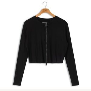 Point L/S 2 Way Zip Cardi